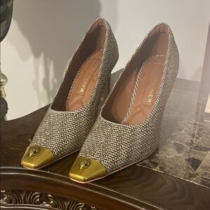 Kurt Geiger Textured Heels with Gold Tips